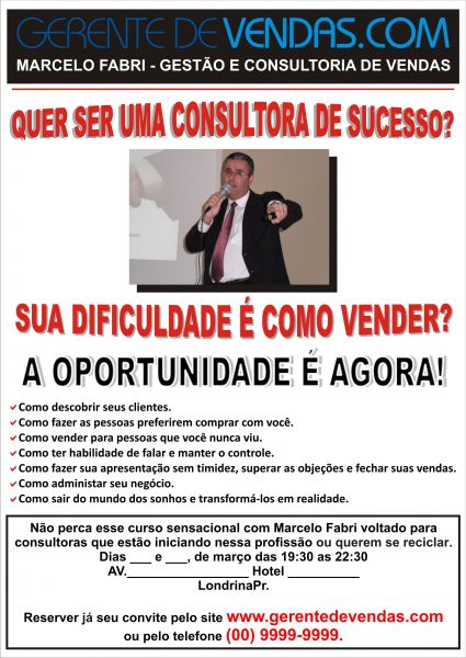 Folders para ser distribuidos na palestras